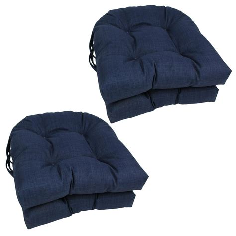 16 inch outdoor spun polyester u shaped tufted chair cushions set of 4 color azul walmart