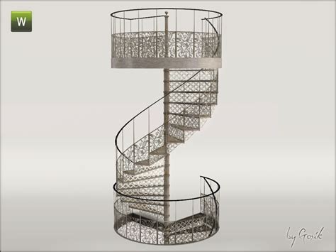 The Sims Resource Ornament Spiral Stairs And Railings