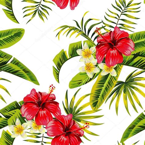 Vector Tropical Flowers Wallpaper Tropical Flowers And Plants