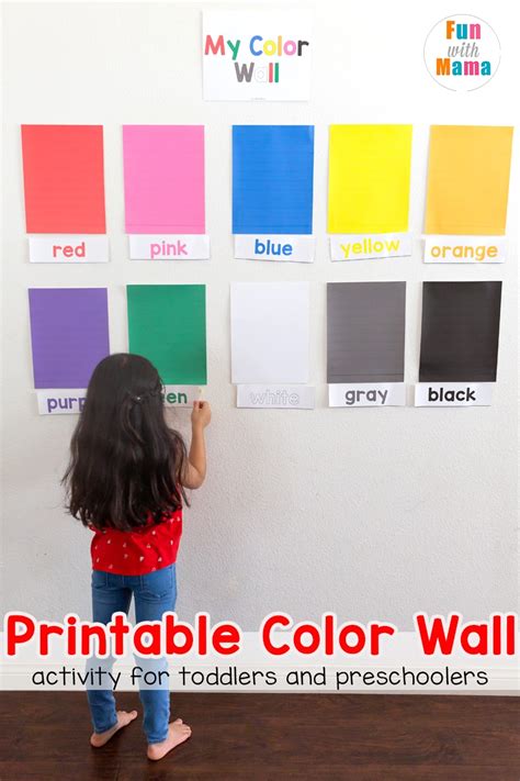 Learn Colors Wall Printable Activity For Toddlers And Preschoolers