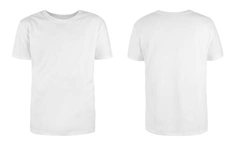 Mens White Blank T Shirt Templatefrom Two Sides Natural Shape On Invisible Mannequin For
