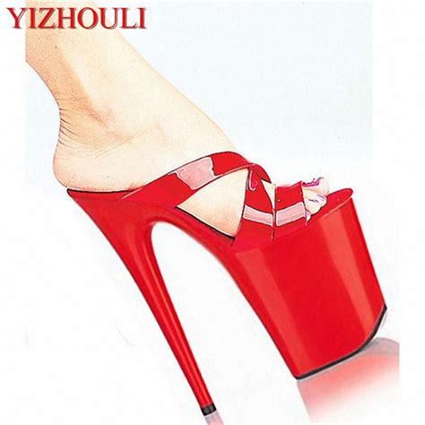 8 Inch High Heel Shoes For Women S 20cm Gorgeous Bright Patent Leather Party High Heeled