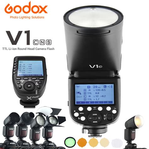 Godox V1 V1c V1n V1s Ttl Li Ion Round Head Camera Flash Xpro Ak R1