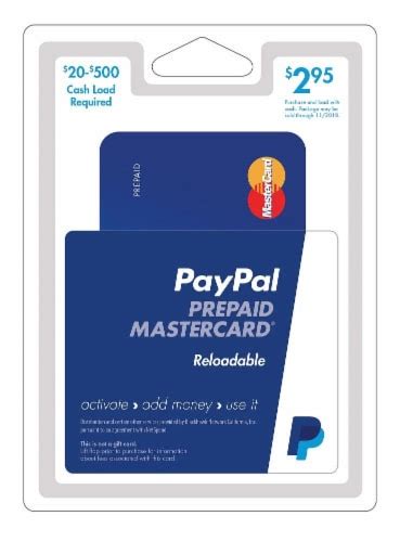 Paypal Mastercard Reloadable Prepaid Debit Card Vl 20 500 295 Kroger