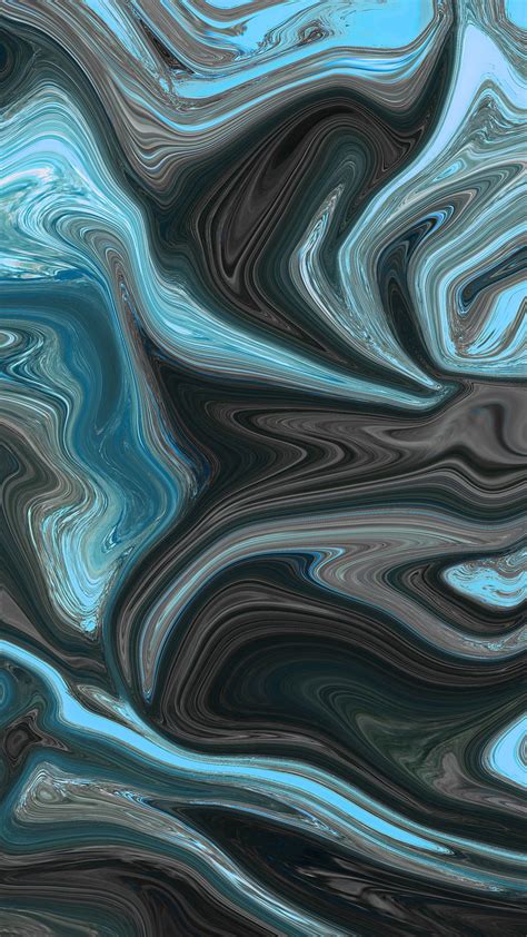 2k Descarga Gratis Diseño Líquido Azul Abstracto Negro Flujo