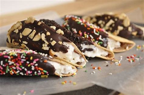Chocolate Dipped Ice Cream Tacos Recipe