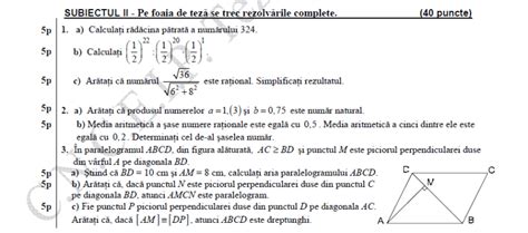 Model Teză Matematică Clasa A 7 A Pe Semestrul 1 Barem Rezolvare