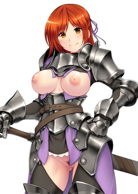 rule 34 1girls areola armor belt blush breastless clothes breasts brown eyes casual exposure