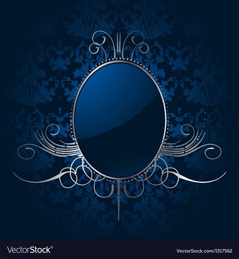 Royal Blue Background With Silver Frame Royalty Free Vector