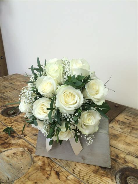 Ivory Rose And Gypsophllia Handtied Bouquet Bridal Bouquets Floral