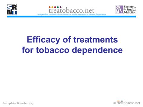 Efficacy Of Treatments For Tobacco Dependence