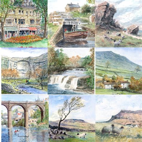 Watercolour Prints Of The Yorkshire Dales Framed Or Mounted Etsy Uk