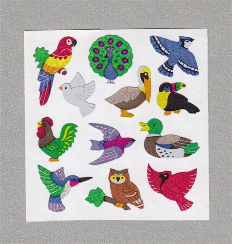 Sandylionbirdsstickersrarevintagepm345 Sticker Art Glitter