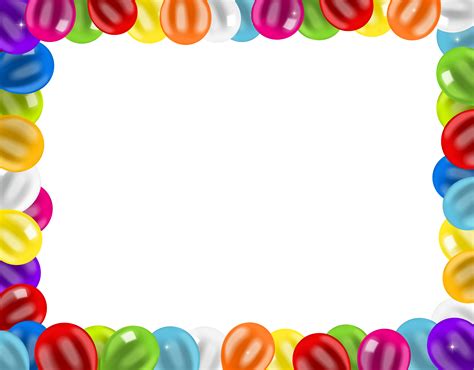 Birthday Cake Borders And Frames Clip Art Balloons Pn