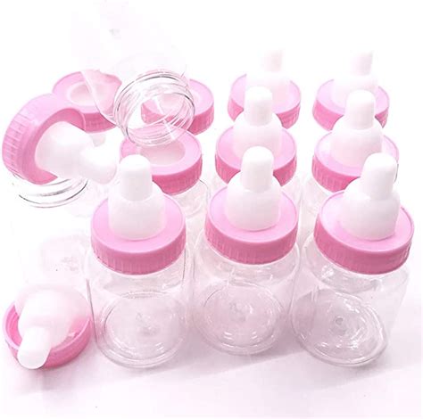 Package Of 24 Baby Bottles For Baby Shower With Removable