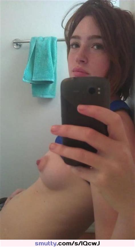 Hot Sexy Brunette Selfie Selfpic Selfshto Tits Sideboob Boobs Nipple Puffy Puffingnipples Teen
