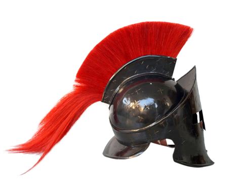 Greek Spartan 300 Movie Helmet Red Plume Black Finish Steel Etsy