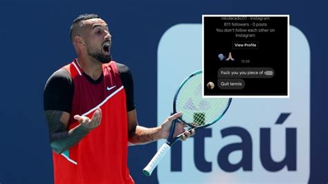 Nick Kyrgios Exposes Vile Messages Amid Latest Tennis Disgrace