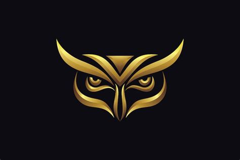 Premium Vector Golden Owl Face Bird Logo Illustration