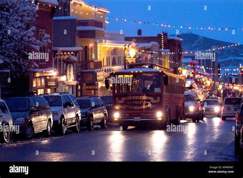 Park City Utah Historic Main Street Main Street Trolley Used To Stock