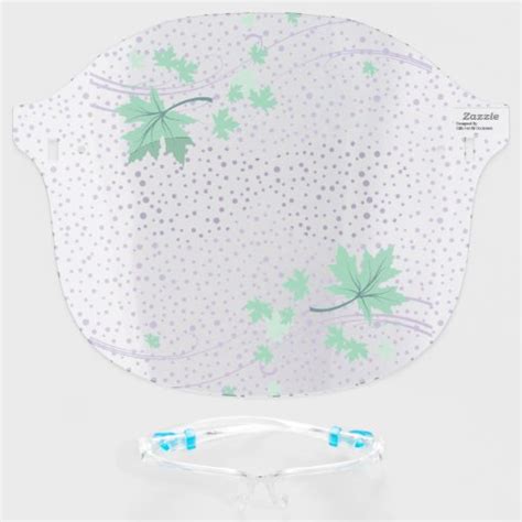 Mint Green Maple Leaves And Lavender Polka Dots Face Shield Zazzle