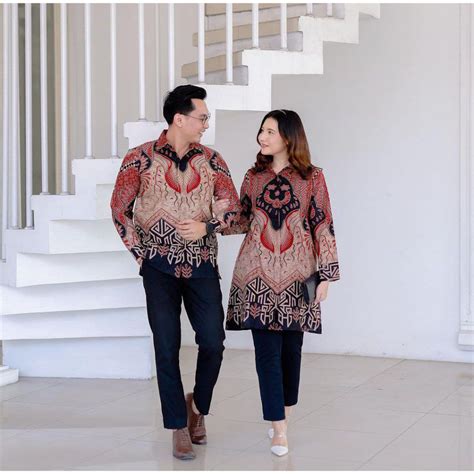 Jual Benang Raja Batik Couple Pria Wanita Katun Motif Sukun Shopee