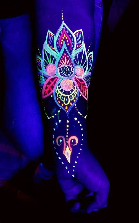 Uv Neon Ink Tattoo Ideas Neon Tattoo Neon Face Paint Uv Tattoo