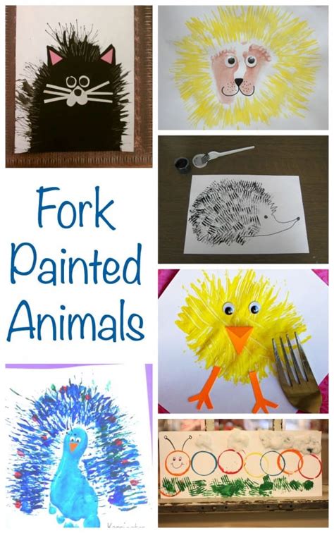 22 Fork Painting Ideas For Kids Emma Owl