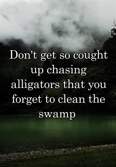 Dont Get So Cought Up Chasing Alligators That You Forget To Clean The