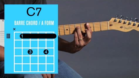 How To Play A C7 Barre Chord On Guitar Howcast