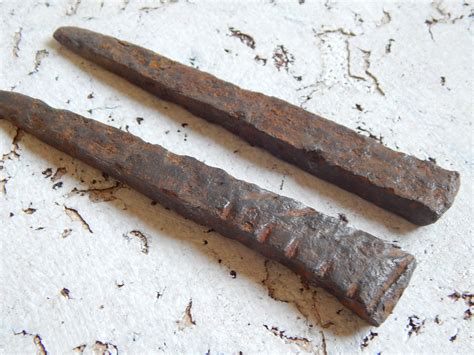 Ancient Wrought Iron Nails Middle Ages 2 Pcs 1 Etsy