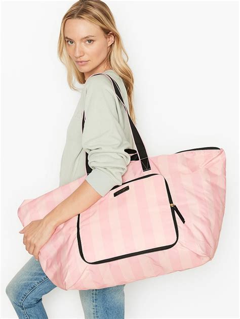 Victorias Secret Double Tote Bags With Packable Blanket Low Pricing