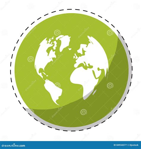 Green Planet Earth Icon Image Stock Illustration Illustration Of
