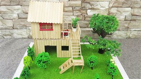 Building Popsicle Stick House Miniature Fairy Garden