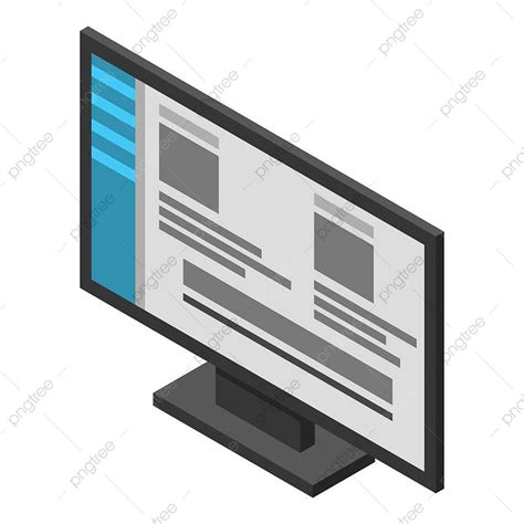 Monitoring Isometric Vector Art Png Computer Monitor Icon Isometric