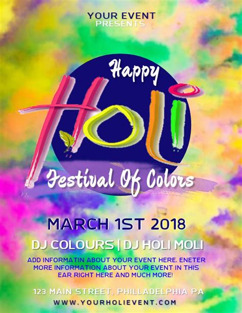 Holi Festival Of Colors Poster Design Holi Poster Holi Festival Of