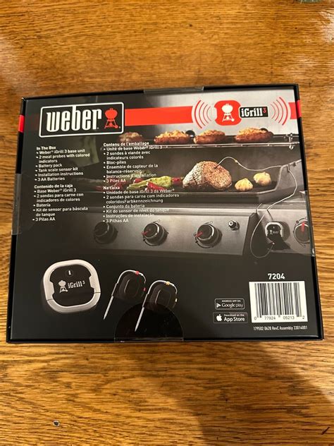 Weber Igrill 3 Bluetooth Grill Thermometer 7204 New In Box Sealed