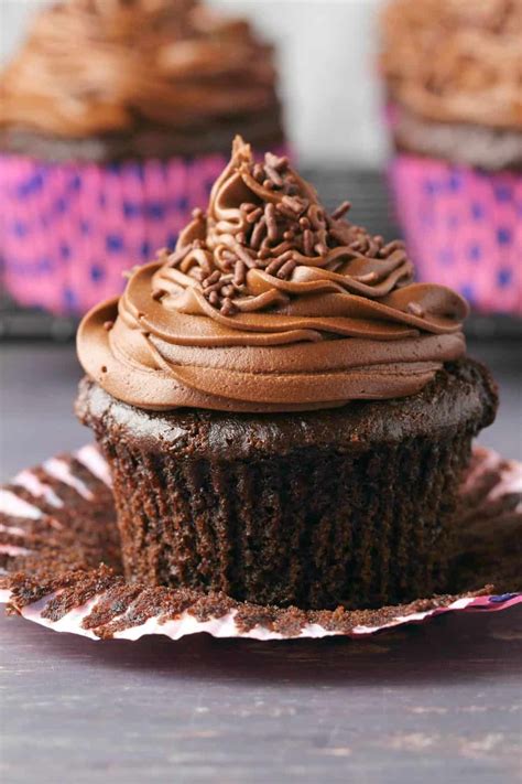 Perfectly Moist And Spongey Gluten Free Chocolate Cupcakes With Rich