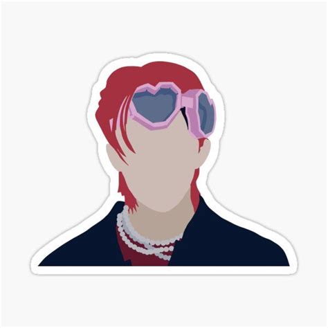 A Person With Red Hair And Sunglasses Sticker