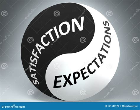 Satisfaction And Expectations In Balance Pictured As Words