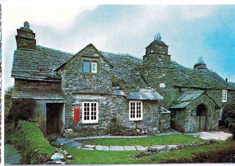 Vintage Postcard The Old Post Office Tintagel Cornwall With Superb