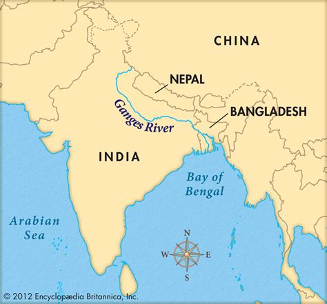 Ganges River Map Map Of Ganges River Ganges Map Ganga