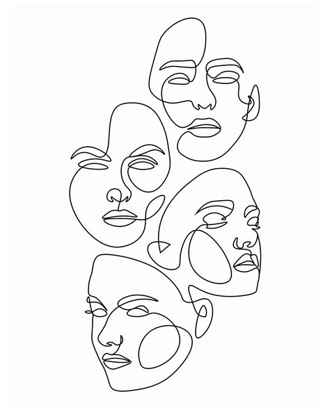Abstract Face Art Abstract Drawings Outline Art Face Outline