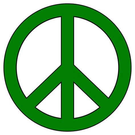 Green Peace Symbol Black Border Openclipart
