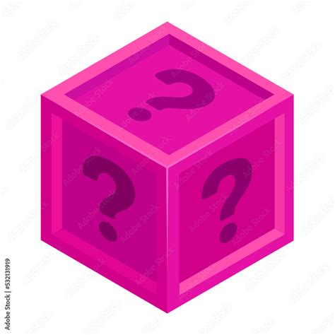 Random Loot Mystery Box Icon Vector Illustration In Flat Style Stock