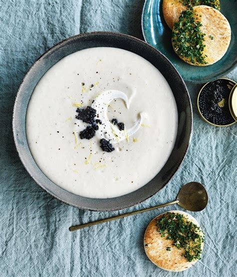 Roast Garlic And Potato Soup With Caviar And Herb Toast Recipe Recipe