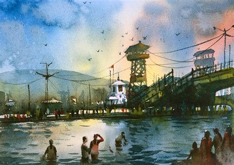 This huge list of paper sizes has been thoroughly checked. River, Watercolor on paper, Size A4 : Art