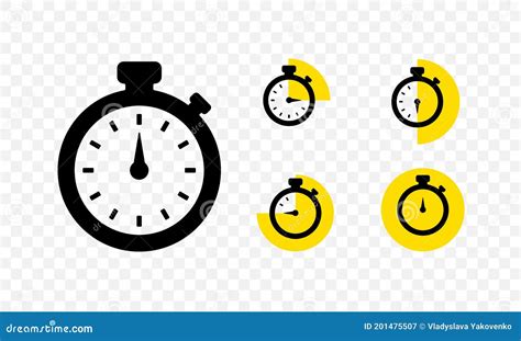 Set Of Timer And Stopwatch Icons Countdown Timer With Different Time