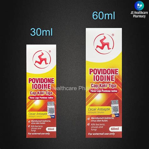 Three Legs Povidone Iodine Antiseptic Solution 30ml 60ml Shopee