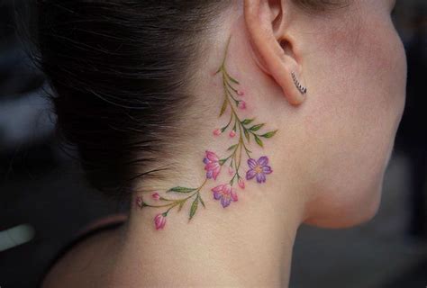 florals-by-lazer-liz-behind-ear-tattoos,-ear-tattoo,-silhouette-tattoos